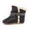 Fashion Winter Genuine Soft Sole Leather Unisex Baby Fur Boots Shoes for Boys and Girls