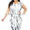 Tie Dye Cut-out Back Plus Size Midi Dress summer dress for fat woman