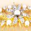 Fashion Gold Plated Faux Pearl Crystal Hair Jewelry Wedding Bridal Hair Comb