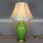 high quality dressing flower pattern red ceramic table lamps with empire lampshade for living room decor