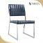 Modern leather seat low back stainless steel legs dining chair