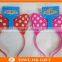 Red Color Plastic Minnie Mouse LED Light Up Headband Flashing Glow Bow Headband For Party