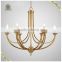 Home indoor decorative lighting modern antique bronze hanging candle chandelier pendant light