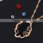 Online shop blue zircon stone necklace set crystal earring jewelry gold plated