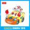 Hot yellow and red 3D light Rocket car cartoon B/O bump and go car toys with musical for sale