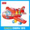 Battery operated bump & go educational cartoon musical planes toys 2 colours Aircraft driving with block and light for children