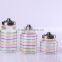 3pcs round glass jar with metal cover