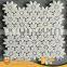 Carrara white marble mosaic polished pebble stone with a mesh