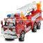 360 degree revolve and retractable scaling ladder Friction cheap plastic toy cars fire toys