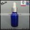30 ml Glass Dropper Bottle Cosmetic Packaging Essential Oil Blue Dropper Bottle With Matte Silver Aluminum Dropper High Quality