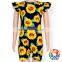 Sunflower Baby Fashion Jumpsuit Flutter Sleeve Infants Girls Jumpsuits Baby Wear Clothes Summer Short Romper Wholesale Price