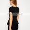 Latest arrival Wrap Front Peplum V-shaped neckline Top with Gold Bar