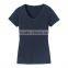 Latest Design Ladies Slim Fit v Neck High Quality Plain no Brand T-shirt