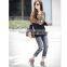 Spring free size new design korean style fashion cotton leopard stitching long sleeve apparel t shirt