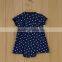 2017 Summer cinched short sleeve girl romper one piece polka dot new born baby dress