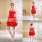 new style Taffeta red ruffled fancy dress AS030
