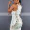 Europe And America Printing Jumper Skirt Sexy Package Hip One-Piece Dress