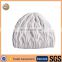 Knit cable white whole cashmere hat