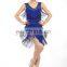 Sexy tassel salsa dance performance dress L-7016#