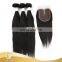 Hot Beauty Best Quality Soft Indian Vitgin Straight Hair Unprocessed Raw Virgin Human Hair Natural Color Bundles with Closure