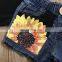 Plain Color Vest Matching a Sunflower Pattern Shorts And Floral Pattern Headband 3pcs Baby Girl Suit