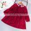 2020 autumn children's girls red golden velvet dress