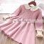Autumn new style pearl fungus lapel woolen yarn sweet and cute dress girls skirt children's wear
