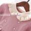 Autumn new style pearl fungus lapel woolen yarn sweet and cute dress girls skirt children's wear