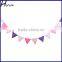 Pink and Purple Polka Dot/Stripe Textile Bunting Flag Cloth Fabric Retro Double Sided Banner PL008