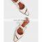 Ladies fancy design eyelet embellished buckle wholesale flat breathable lining sandals shoes