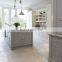 European Style Modular kitchen white shaker Kitchen Cabinet design with marble island