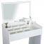 Multi-purpose Dressing Table Set Padded Stool With Flip-up Mirror