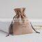 PandaSew 13x8cm Custom Logo Dusty Pink Luxury Microfiber Jewelry Pouch Packaging Drawstring Bag