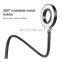 Multifunction 2 in 1 Rotating Phone Holder Stand USB led flexible arm ring light with Desktop Stand Dimmable LED Fill Light