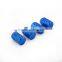 Blue Aluminum Tire Valve Stem Cover Caps - Set of 4