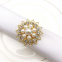 White Pearl Flower Napkin Holder Rings For Wedding Table Decoration