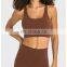 Naked Beauty V Back Sports Bra Long Line Sexy Shockproof Gym Yoga Fitness Bra Top Nylon Good Quality Workout Clothes For Women
