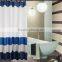 blue and black lines printed polyester shower curtain