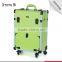 Professional PVC artist cosmetic rolling makeup case with light with mirror