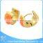 Candy color gold plated hoop earrings, rhinestone princess accessories earring