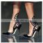 Black satin party dress shoes catwalk brand shoes high heel shoes for office lady, 2016 fashion pumps