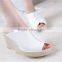 sexy summer fashion wedge high heel sandals with hole durable shoes women 2016