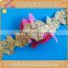 T0255-2-33 Lovely Designed Metallic Embroidered African Lace Trim Ribbon DIY