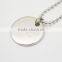 Stainless Steel Custom Logo Round Engraving Tag Necklaces