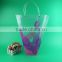 pp material clear flower pot bag handle plastic bag flower vase plastic foldable flower vase