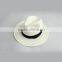 White jazz fedora hats with black ribbon elegant caps and hats men