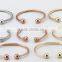 Hotsale Raw Brass Twist Cable Wire Terminal Magnetic Cuff Bangle Copper Magnetic Bracelet Wholesale
