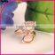 New fashion heart design white gold plated crystal wedding ring