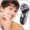 Electric Rechargeable Black Rotary Men's Shaver with Triple head