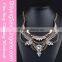 Latest fashion Antique Gold Rhinestone Statement Bib jewelry Necklace